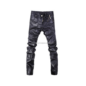 Pantalones de piel de vaca auténtica para hombre, calzas acolchadas con Panel, de piel auténtica - Product Image 5