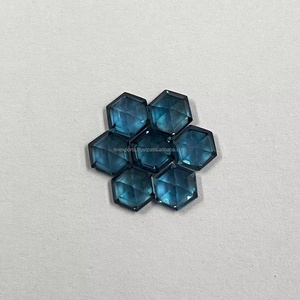 7mm Naturel Londres Bleu Topaze Hexagone Coupe En Vrac Pierres Précieuses À Facettes Pierre Semi Précieuse Bijoux Fabriqués À La Main Au Coût D'usine - Product Image 2