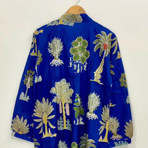 Robe en coton fleuri faite à la main : Kimono bohème avec poches - Product Image 5