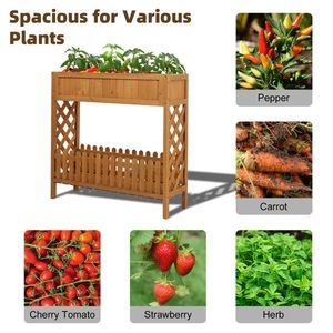 Fioriera in Legno con Ripiano Portaoggetti per Vasi e Fioriere - Product Image 3