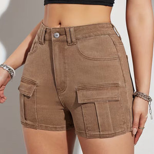 OEM Women Denim Shorts Mid Waist Regular Fit Casual Breathable Comfort Custom Logo &Design Print Manufacturer Pakistan - Product Image 2