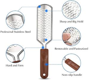 Lima de Pedicura de Acero Inoxidable, Removedor de Callos de Doble Cara y Exfoliante de Talones, Raspador Plateado Unisex para el Cuidado de los Pies y Piel Áspera - Product Image 4