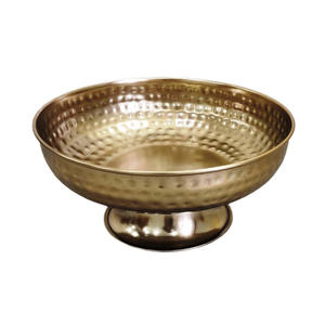 Elegante Cuenco Decorativo de Metal Dorado Martillado para Servir Frutas, Centro de Mesa Hecho a Mano para Decoración del Hogar - Product Image 6