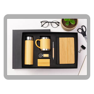 Liviya Eco-Friendly Business-Style PU Leather Wooden Promotional Gift <b>Set</b> Gift Box Personalized Printing <b>Notebook</b> Water Bottle - Product Image 1