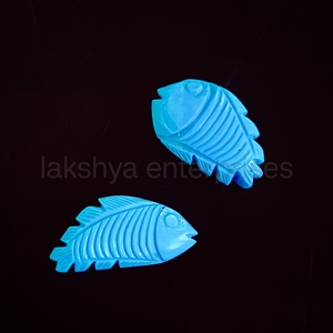 หินเทอร์ควอยซ์สีน้ำเงินรูปปลาคาร์ฟแกะสลักสำหรับทำจี้เครื่องประดับ ขายส่งราคาโรงงาน งานแกะสลักแฟนซี - Product Image 1