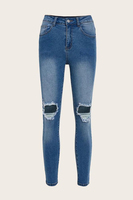 Jean en denim taille mi-haute coupe droite jambe large pour femme, grande taille, en polyester/coton écologique, longueur intégrale