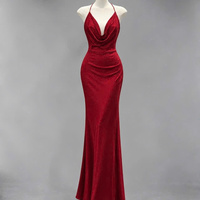 Gaun Satin Kasual Elegan Wanita, Pinggang Alami, Slim Fit, Tanpa Tali, Bahan Chiffon, Dapat Dicuci, Harga Pabrik, Dapat Dipesan Sesuai Keinginan