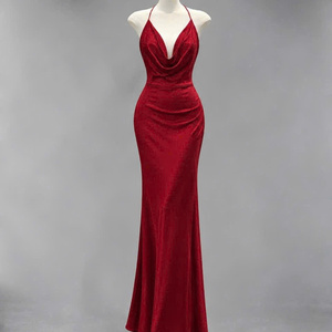 Vestidos casuales elegantes de satén para mujer, cintura natural, ajuste ceñido, sin tirantes, de gasa, lavables, precio de fábrica, personalizados - Product Image 2