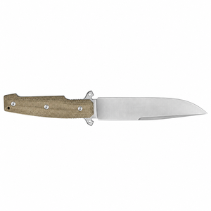 Fixed Blade Hunting Knives with Satin Silver Clip Point Blade and Textured Tan Handle for <b>Outdoor</b> Camping Bushcraft and Field - Product Image 4