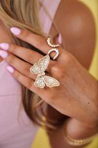 แหวนไขว้ลายวนแบบเปิด 14K 18K ทองคำแท้ ประดับเพชรทรงกลมเจียระไนแบบ Pave เพชรเลี้ยงในห้องปฏิบัติการ หรูหรา สง่างาม เหมาะสำหรับงานเลี้ยงค็อกเทล เครื่องประดับชั้นดี - Product Image 3