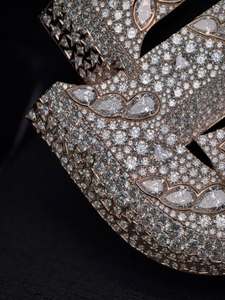 Pendentif Lettre Hip Hop Tendance en Moissanite et Argent 925, Tailles Mixtes, Effet Glacé, Certifié et qui passe le test du diamant - Product Image 3