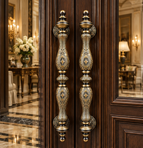 Tirador de Puerta Vintage Ornamentado, Acabado en Tono Bronce Dorado Antiguo, Tirador Largo Decorativo para Muebles - Product Image 5