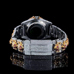 Montre automatique élégante pour homme en acier inoxydable avec design hip-hop personnalisé, sertie de diamants Moissanite taille VVS et quartz - Product Image 5
