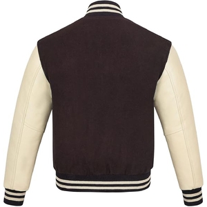 High Quality Customizable Canvas Stand Collar Patchwork Cartoon Front Logo Baseball College Varsity Jacket for <b>Men</b> - Product Image 1