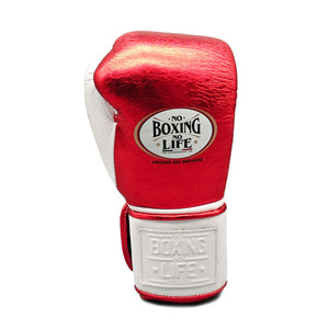 Guantes de Boxeo MMA de Cuero Vacuno Premium No Boxing No Life, con Cierre de Gancho y Bucle, Antideslizantes, Correa de Muñeca Ajustable y Elástica, Alta Calidad para Adultos - Product Image 3