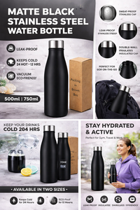 Bouteille d'eau PureLife Aqua Steel promotionnelle avec personnalisation et impression pour la fête des mères et les cadeaux de Thanksgiving - Product Image 2