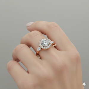 แหวนหมั้นเพชรทรงลูกแพร์ประดับเพชรรอบด้าน ดีไซน์มินิมอล รับรองคุณภาพ - Product Image 3