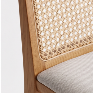 Modern Teak Wood Dining <b>Chair</b> with Fabric Upholstered Seat and Wooden Legs for Dining Room Restaurants Outdoor Use - Product Image 4