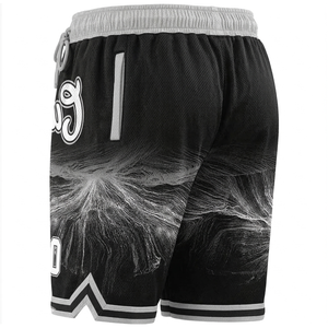 Shorts de basketball respirants de haute qualité pour hommes avec logo personnalisé, shorts de sport en tricot côtelé personnalisés pour la tenue sportive - Product Image 2