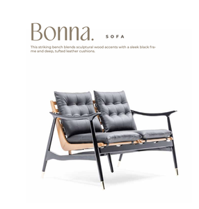 Sofá Moderno de Oficina de Dos Plazas, Sillón con Cojín Acolchado y Estructura de Madera para Recepción - Product Image 1