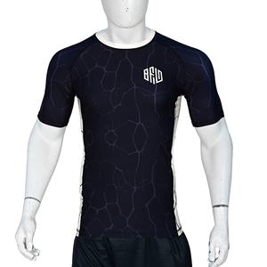 Venta al por mayor BJJ rash guard camisa de compresión diseño personalizado para ropa de gimnasia y entrenamiento físico MMA men rashguard - Product Image 1