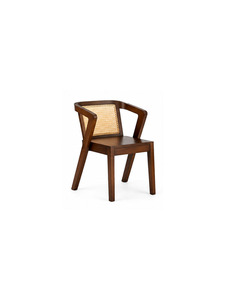 Sillón moderno de madera con diseño de ratán, respaldo cómodo, para sala de estar, muebles para el hogar o terraza - Product Image 1
