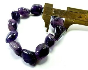 Crystal <b>bracelet</b> Amethyst Tumbled <b>Bracelet</b> <b>Beads</b> 14mm Stone Crystal Gemstone Fashion Jewelry <b>Men</b> and - Product Image 5