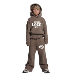 Ensemble de survêtements évasés à capuche deux pièces de haute qualité pour tout-petits garçons, collection Hiver 2026 – Vêtements pour enfants, ensembles de jogging pour bébés - Product Image 2