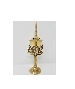 Quemador de incienso de metal hecho a mano por artesanos expertos que refleja la belleza de la herencia y un acabado de primera calidad. - Product Image 1