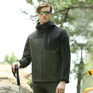 Chaqueta de Softshell con Capucha para Hombre, Impermeable, Cortavientos, Forrada de Forro Polar, para Senderismo y Trekking, Venta al por Mayor, OEM, Personalizada - Product Image 5