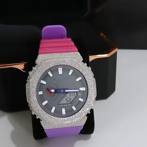 Reloj Hip Hop de Lujo GM2100 con Bisel y Caja con Incrustaciones de Diamantes Moissanite VVS, Pantalla Digital, Nuevo y Moderno - Product Image 6