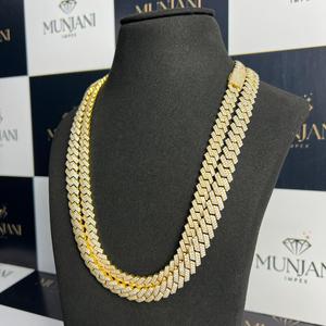 Collar de Lujo con Cadena Cubana Chapada en Oro y Plata S925, con Moissanita VVS de Corte Brillante, Pasa Prueba de Diamante, Certificado IGI, Estilo Hip Hop - Product Image 6