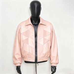 ARTIZ INTERNATIONAL Men's Pure <b>Leather</b> Eco-Friendly Windproof V-Neck Streetwear Rider <b>Jacket</b> - Product Image 3