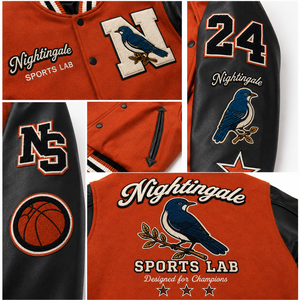 Chaqueta Varsity Letterman de Invierno al por Mayor, Cuerpo de Lana, Bordado Personalizado, Estilo Béisbol, Cuello Alto, Mangas Delanteras de Cuero - Product Image 5