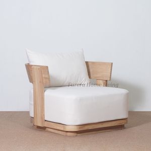 Canapé de salon extérieur contemporain de luxe en teck pour appartements, jardins, hôtels, patios, parcs, salons – Mobilier moderne et imperméable - Product Image 4