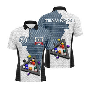 Polo de billard personnalisé avec impression par sublimation, maillot d'équipe pour les matchs, absorbant la transpiration, pour les joueurs de billard - Product Image 1