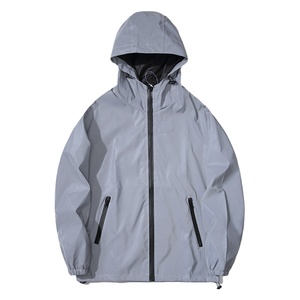 Veste réfléchissante pour hommes qui brille dans le noir, manteau décontracté pour l'extérieur, coupe-vent respirant de grande taille, pour la course, le cyclisme, la randonnée, la pluie - Product Image 2