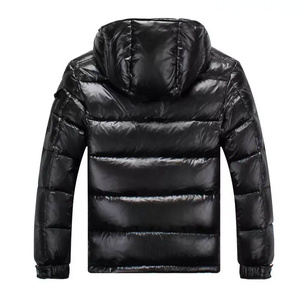 Custom Manufacturer Brand Shiny Puffer Jacket Winter <b>Padded</b> <b>Coat</b> Bubble <b>Coat</b> Unisex Zip up Outdoor Black Windbreaker Down Jacket - Product Image 5
