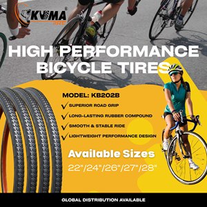 Pneu de vélo KUMATIRE KB202B 22 24 26 27 28 pouces, durable, avec bande de roulement à blocs croisés, forte capacité de charge, pour vélos de route en Afrique et au Moyen-Orient - Product Image 3