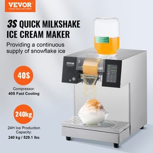 Macchina per il ghiaccio commerciale in acciaio inox fiocco di neve 529LBS/24H per la produzione di gelato - Product Image 2