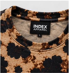 Index Apparel Men's Floral Print T-Shirt <b>Short</b> <b>Sleeve</b> O-Neck Regular Fit Breathable Polyester Casual Wear - Product Image 3