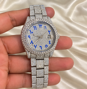 Reloj Unisex de Lujo Raj Gems, Acero Inoxidable, Esfera Redonda de 41 mm, Cuarzo Analógico, Visualización de Fecha, Cristal, Correa de 20 mm - Product Image 4