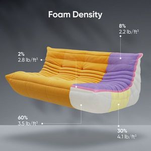 Canapé pouf 3 places sans accoudoirs, confortable et élégant - Product Image 5