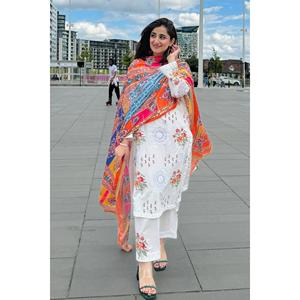 ชุดเดรสอินเดียปักลายหลากสีสำหรับงานปาร์ตี้ - Product Image 1