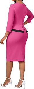 Robe polo professionnelle pour femme - Solution uniforme personnalisée - Robe pour femme à manches courtes avec bordure contrastante - Product Image 3