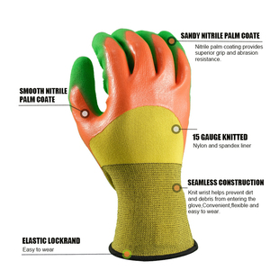 Gants en polyester enduits de nitrile avec doublure respirante, ajustement flexible et forte adhérence pour applications industrielles générales - Product Image 5