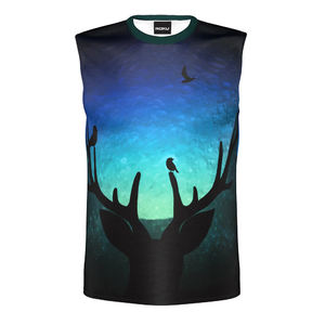 Camiseta de gimnasio sin mangas unisex, ropa informal de entrenamiento transpirable con logotipo personalizado y patrón de impresión único - Product Image 1