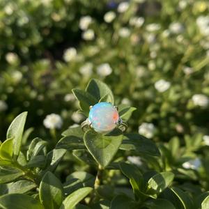 Anillo de Compromiso y Boda de Plata de Ley 925 con Ópalo, Estilo Vintage, Certificado por Terceros, Gema India, Infantil, Islámico, Welo, Minimalista - Product Image 2