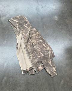 เสื้อฮู้ดดี้ซิปแบบวินเทจพิมพ์ลายดิจิตอลขนาดใหญ่พิเศษ ผ้าฝ้าย 100% หนัก 420GSM ลายพรางต้นไม้ สำหรับผู้ชาย ขายดี - Product Image 2