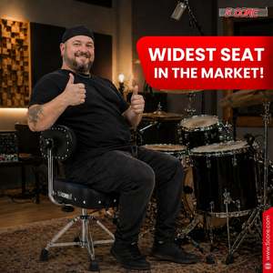 5 Core <b>Drum</b> Throne w Backrest 4" Padded Seat Airlift Height Adjustment 31.5" <b>Drum</b> Stool Velvet Seat - Product Image 6